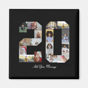 Number 20 Photo Collage Magnet