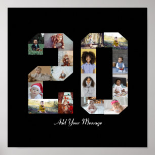 Number 20 Photo Collage Poster