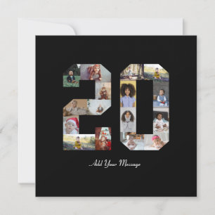 Number 20 Photo Collage Thank You Card