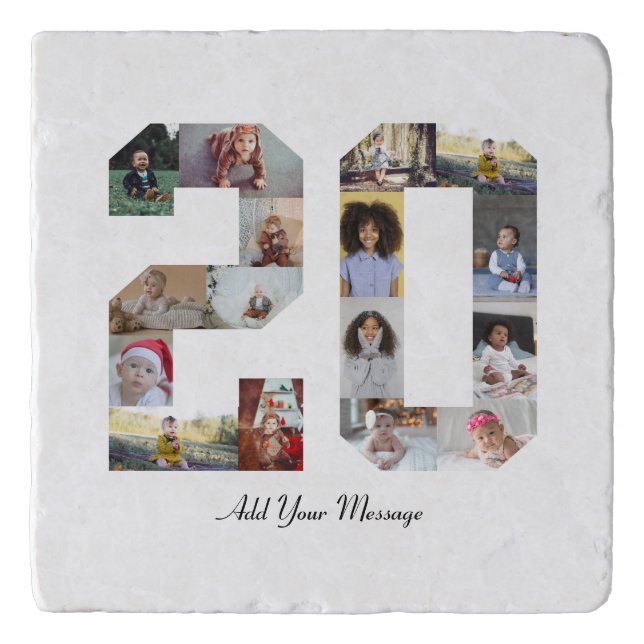 Number 20 Photo Collage Trivet (Front)