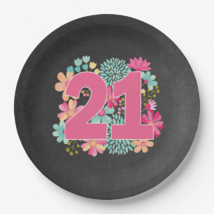 Number 21 21st Birthday Anniversary Party Paper Plates