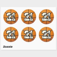 Basketball Number 21 Stickers for Sale