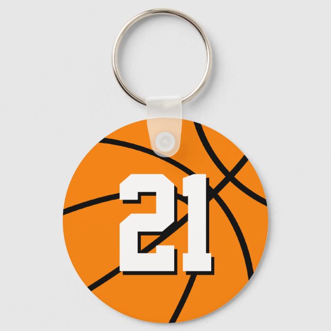 Number 21 basketball keychain | Customizable (Front)