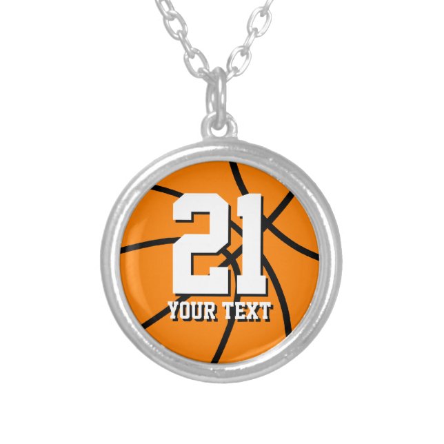 Number 21 basketball necklace | Personalizable (Front)