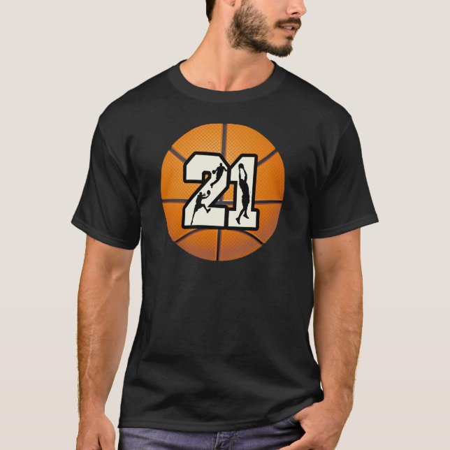 Number 21 Basketball T-Shirt (Front)