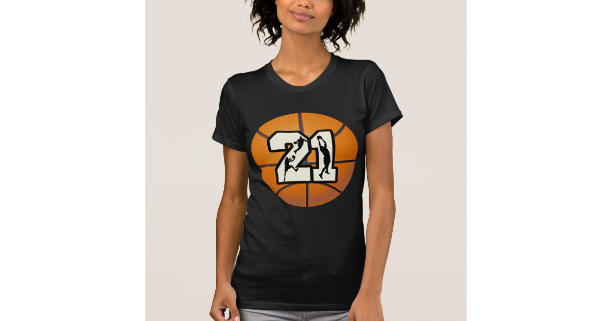 Number 21 Basketball T-Shirt | Zazzle.com