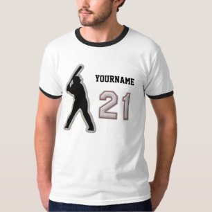Number 21 Hitter Uniform - Cool Baseball Stitches T-Shirt