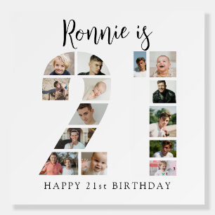 Number 21 Photo Co lage 21st Birthday Party Foam Board