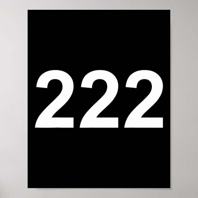Number 222 In White Font On Ckground Fun Halloween Poster (Front)