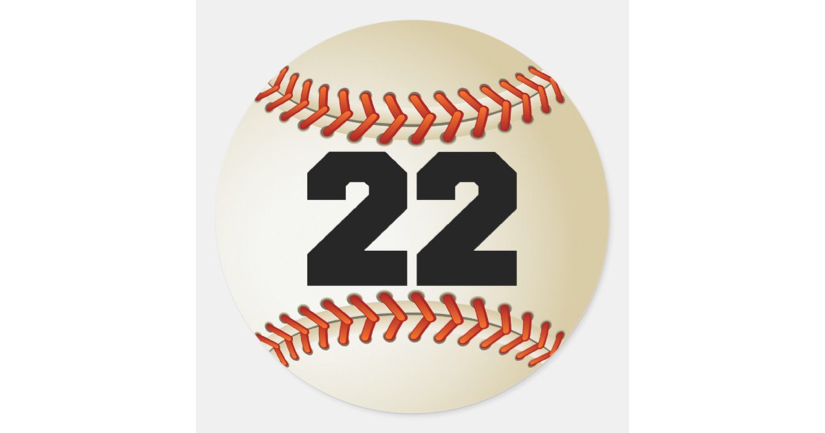 Number 22 Baseball Classic Round Sticker | Zazzle