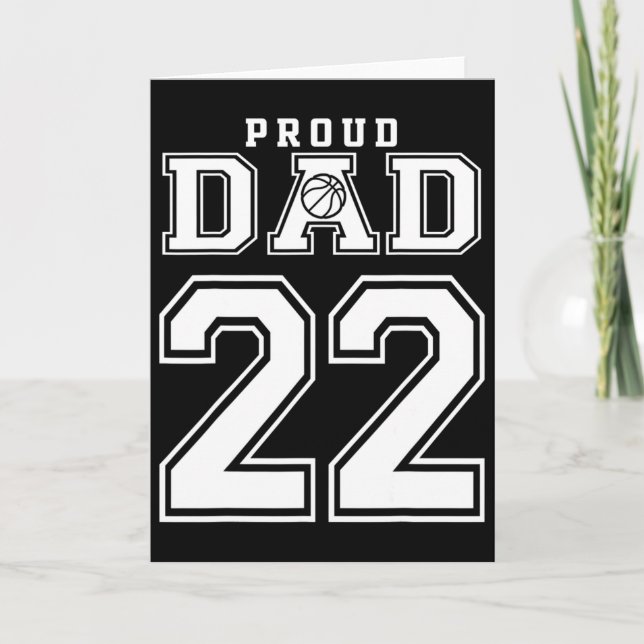Number 22 Custom Proud Bysketbyll Dad Personalized Card (Front)