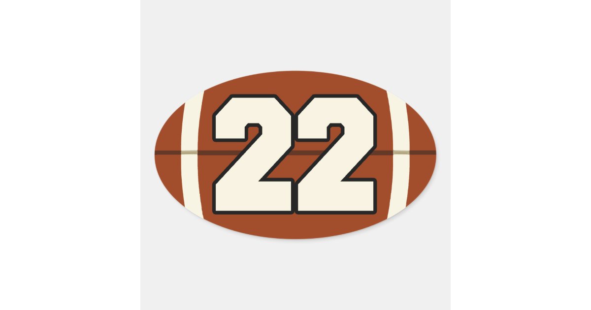number-22-football-sticker-zazzle