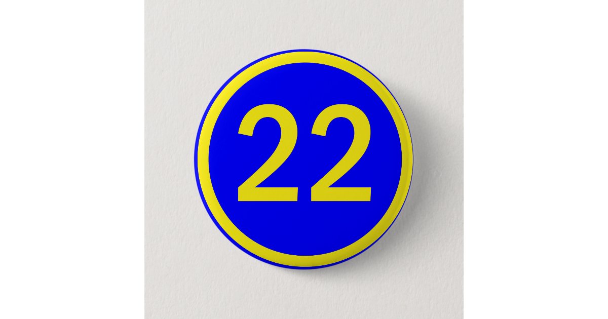 Number 22 in a circle button zazzle