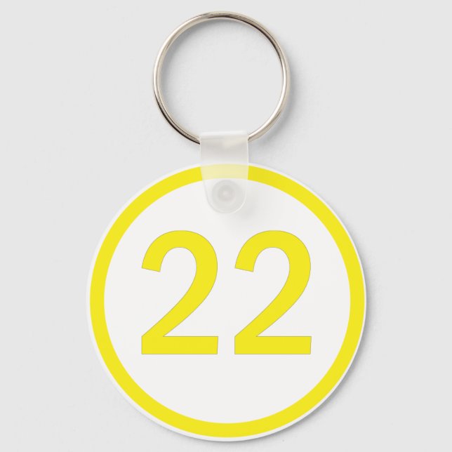 number 22 in a circle keychain (Front)