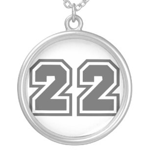 Number 22 silver plated necklace