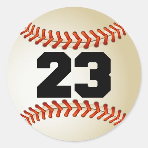 Number 23 Baseball Classic Round Sticker | Zazzle