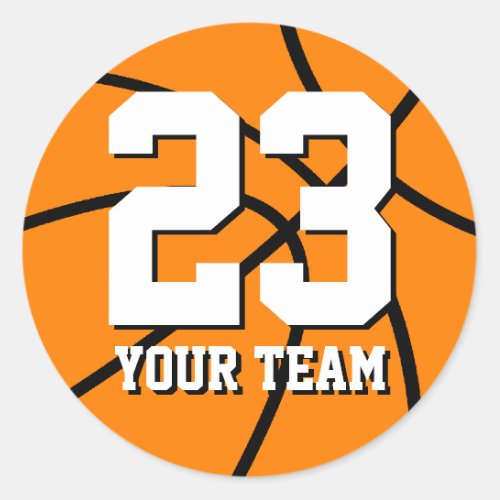 Number 23 basketball sticker  Personalizable name