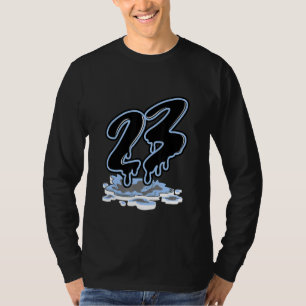 Number 23 Dripping Sneaker Match 4 University Blue T-Shirt