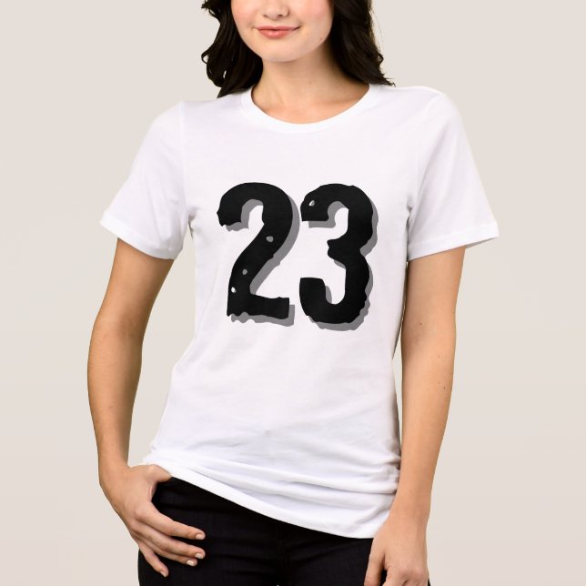 number-23 t-shirt design Tri-Blend shirt (Front)