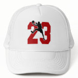NUMBER 23 WITH BASKETBALL PLAYER TRUCKER HAT