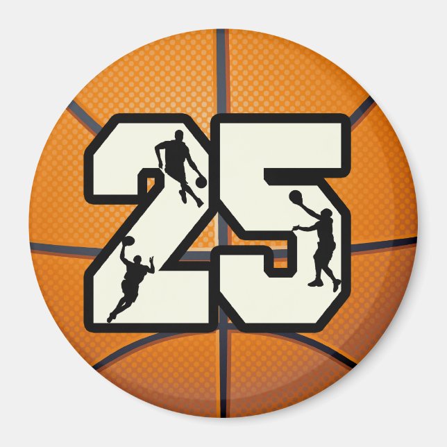 Number 25 Basketball Magnet (Front)