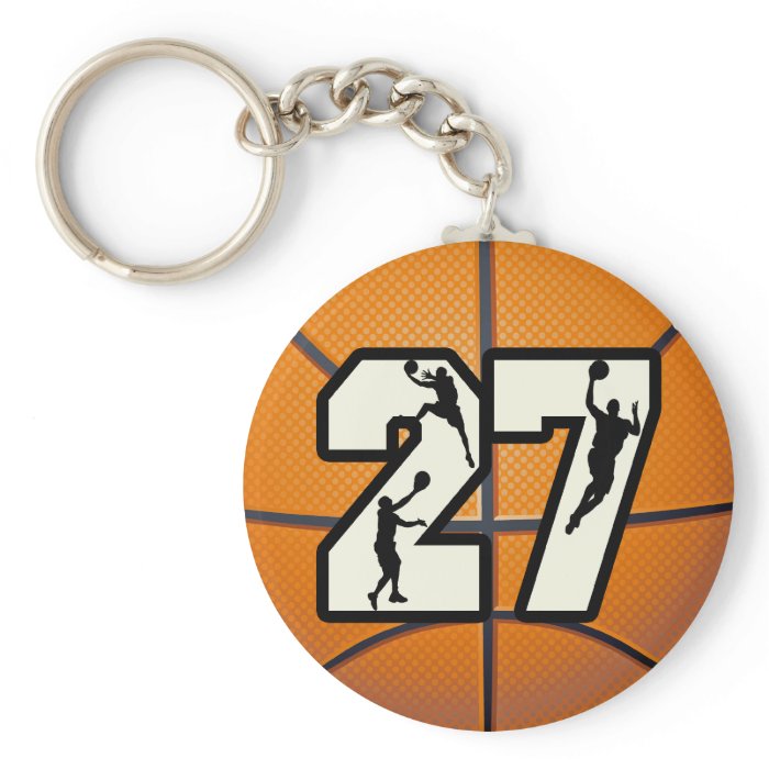 Number 27 Basketball Key Chains