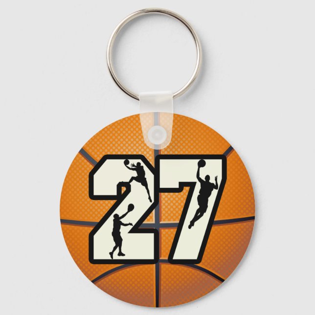 Number 27 Basketball Keychain (Front)