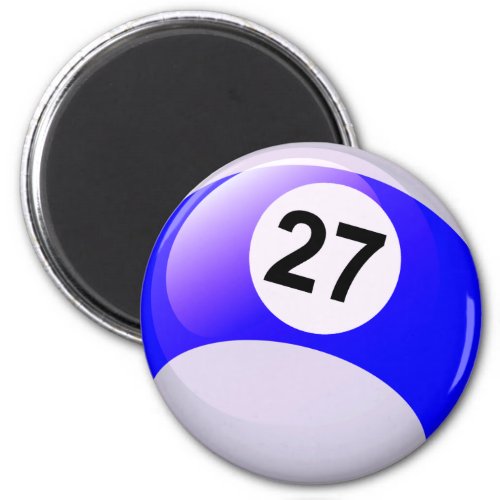 Number 27 Billiards Ball Magnet