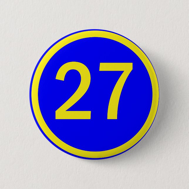 number 27 in a circle button (Front)