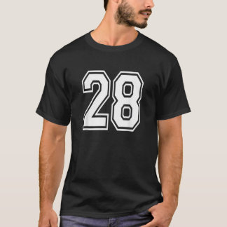 Number 28 Numbered Uniform Sports Jersey Team 28th T-Shirt