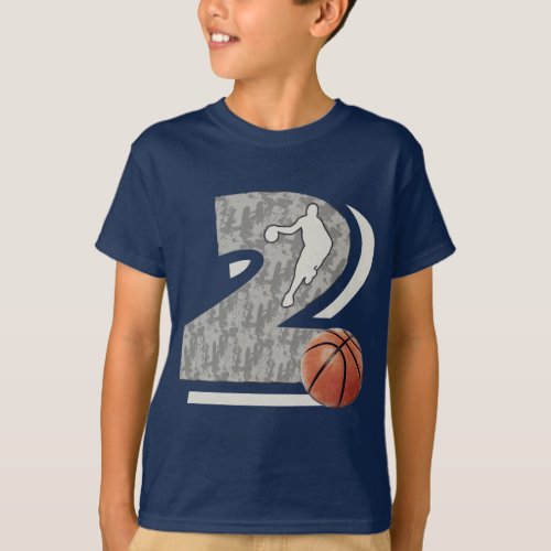 Number 2 Basketball and Player Design T_Shirt