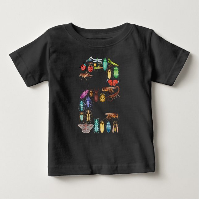 Number 2 Bugs Insects Beetles Theme 2 Year Old  Baby T-Shirt (Front)