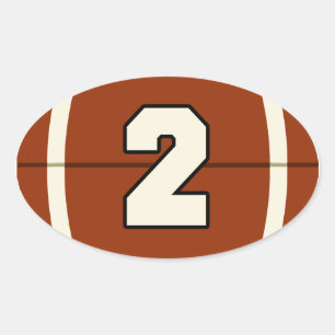 Number 2 Football Sticker