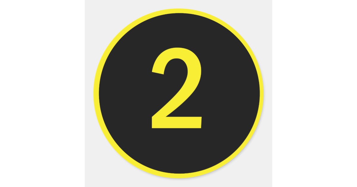 number 2 in a circle classic round sticker | Zazzle