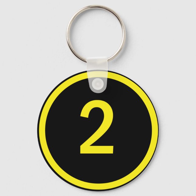 Number 2 in a circle keychain (Front)