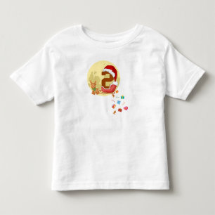 Number 2 Santa Sleigh Christmas Theme 2 Year old Toddler T-shirt