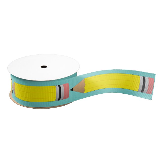 Number 2 Yellow  Pencils Grosgrain Ribbon (Spool)