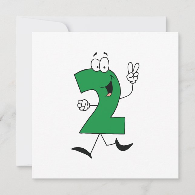 Number 2nd Birthday Tshirts and Gifts Card (Front)