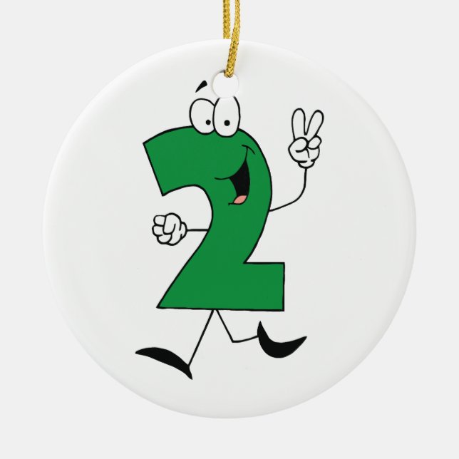 Number 2nd Birthday Tshirts and Gifts Ceramic Ornament (Front)