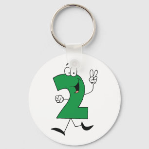 Number 2nd Birthday Tshirts and Gifts Keychain