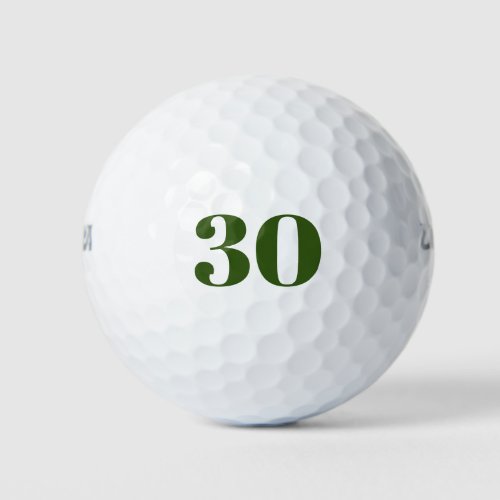 Number 30 par golf course for 30th birthday golfer golf balls