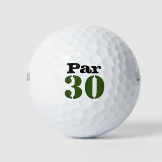 Number 30 par golf course for 30th birthday golfer golf balls