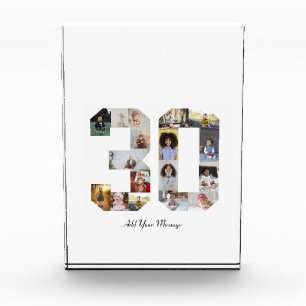 Number 30 Photo Collage Acrylic Award