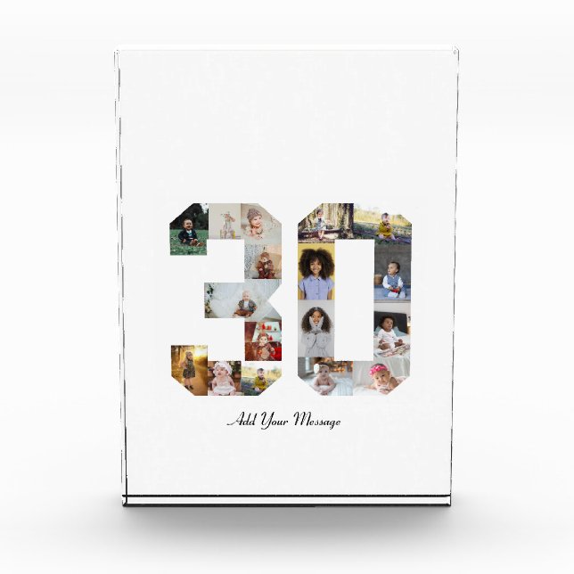 Number 30 Photo Collage Acrylic Award (Front)