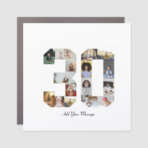 Number 30 Photo Collage Car Magnet