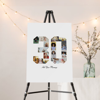 Number 30 Photo Collage Foam Board