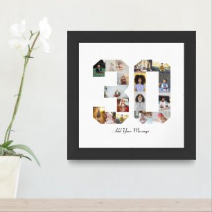Number 30 Photo Collage Framed Art