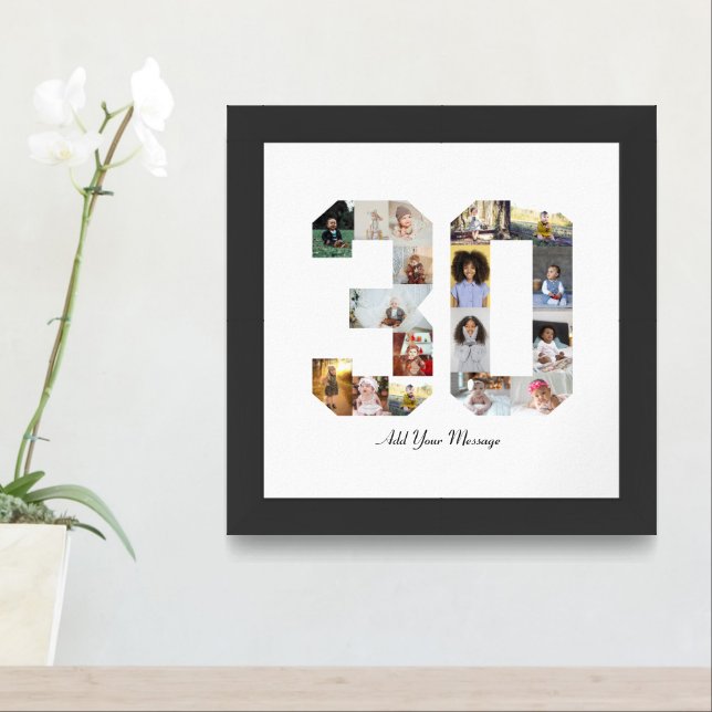 Number 30 Photo Collage Framed Art (Entryway)