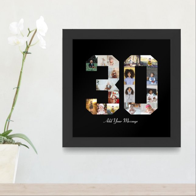 Number 30 Photo Collage Framed Art (Entryway)