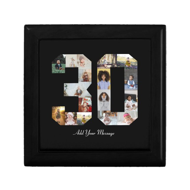 Number 30 Photo Collage Gift Box (Front)